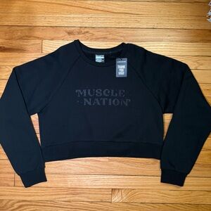 Muscle Nation Women's Black Crew Neck Sweater